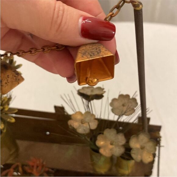 Curtis Jere Vintage Metal Flower Cart Sculpture - Picture 3 of 11